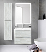 Тумба подвесная с раковиной из литьевого мрамора BelBagno ALBANO 70 Rovere Vintage Bianco