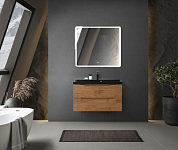 Тумба подвесная с черной раковиной из литьевого мрамора BelBagno MARINO 90 Rovere Nature