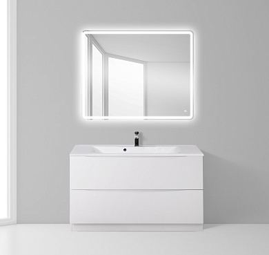 MARINO База под раковину напольная с двумя выкатными ящиками, Bianco Lucido, 1200x450x805, MARINO-1200-2C-PIA-BL-P