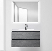 Тумба с раковиной из искусственного мрамора для ванной комнаты BelBagno Luce 100 см Stucco Cemento
