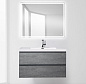 Тумба с раковиной из искусственного мрамора для ванной комнаты BelBagno Luce 100 см Stucco Cemento