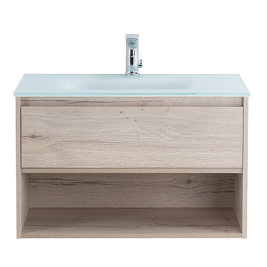 Тумба с раковиной подвесная Belbagno KRAFT 800, Rovere Galifax Bianco, 800x460x500, KRAFT-800-1C-SO-RGB/BB810/465-LV-VTR-BO