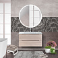 Тумба подвесная со стеклянной раковиной для ванной комнаты BelBagno ETNA 90 Rovere Grigio