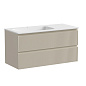Тумба с керамической раковиной подвесная левосторонняя, SANCOS Snob R, 100 см Beige Soft SNR100LCE+CN7014