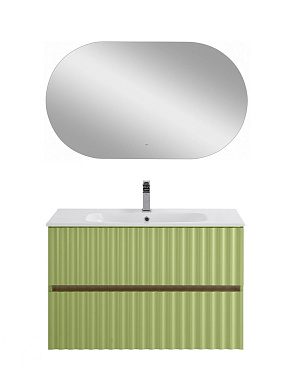 Тумба подвесная с керамической раковиной, Art&Max ELEGANT, 90 см бран AM-ELEGANT-900-2C-SO-MN-P+AM7110-90