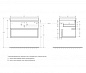 KRAFT База под раковину подвесная с одним выкатным ящиком, Cemento Grigio, 800x460x500, KRAFT-800-1C-SO-CG