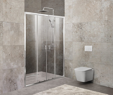 Душевая дверь в нишу BELBAGNO UNIQUE-BF-2-150/180-C-Cr