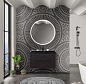 Тумба подвесная с черной раковиной из литьевого мрамора BelBagno MARINO 80 Rovere Cioccolato Amaro