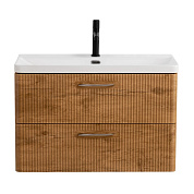 DUE База под раковину подвесная с двумя выкатными ящиками, Rovere Nature 800x423x500, DUE-800-2C-SO-RN-P