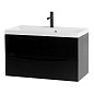 Тумба с раковиной подвесная BelBagno Marino 900, Nero Lucido, 900x450x500, MARINO-900-2C-SO-NL-P/BB900/450-LV-MR-AST