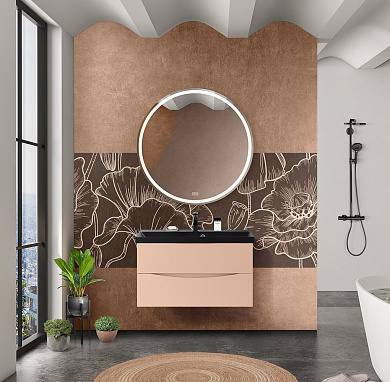 Тумба с раковиной подвесная BelBagno Marino 800, Crema Opaco, 800x450x500, MARINO-800-2C-SO-CO-P/BB800/450-LV-ART-AST-NERO