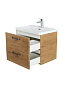 Тумба подвесная с керамической раковиной, Belbagno DUE, 50 см Rovere Nature DUE-500-2C-SO-RN-P+RS333MDN.4/160+BB-8076-3-50
