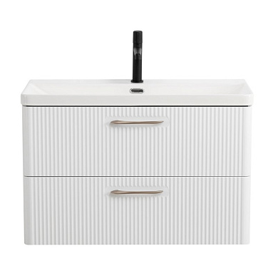 DUE База под раковину подвесная с двумя выкатными ящиками, Bianco Lucido 800x423x500, DUE-800-2C-SO-BL-P