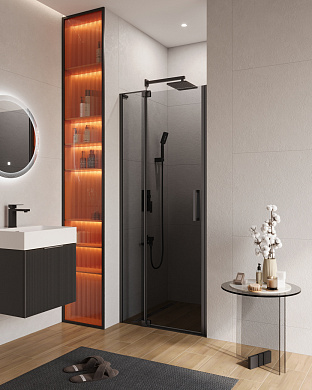 Душевая дверь в нишу CEZARES SLIDER-B-1-90/100-GRIGIO-NERO