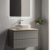 Тумба со столешницей и керамической раковиной подвесная, SANCOS Snob R, 80 см Beige Soft SNR80CE+TT80A2X+CN5023