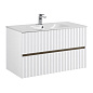 ELEGANT База под раковину подвесная с двумя выкатными ящиками, 100 см AM-ELEGANT-1000-2C-SO-BL-LED-P белый глянцевый