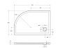 Поддон из искусственного мрамора BelBagno TRAY-MR-UNO-RH-120/80-550-35-W-L-CR