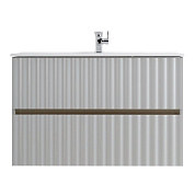 ELEGANT База под раковину подвесная с двумя выкатными ящиками, 90 см AM-ELEGANT-900-2C-SO-GCM-LED светло-серый матовый