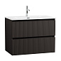 Тумба с раковиной подвесная BelBagno UNO-MINI-900-2C-SO-GSO Темно-Серый матовый, раковина белая BB-8099-3-90