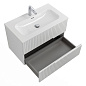 Тумба подвесная с керамической раковиной, CEZARES DUET-N, 80 см Bianco Lucido DUET-N-800-2C-SO-BL+CZR-8073-80