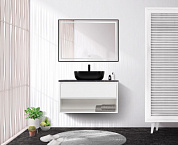Тумба подвесная со столешницей и накладной раковиной BelBagno KRAFT 90 см Bianco Opaco