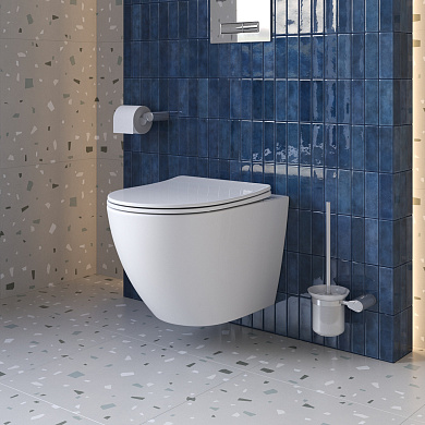 Унитаз подвесной безободковый с сиденьем и смывом ТОРНАДО BelBagno СФЕРА (SFERA-TOR) BB046CH-TOR/SC