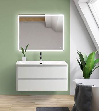ALBANO База под раковину подвесная с двумя выкатными ящиками, Bianco Lucido, 900x450x500, ALBANO-900-2C-SO-BL
