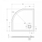 Поддон из искусственного мрамора BelBagno TRAY-MR-UNO-R-90-550-35-W-CR
