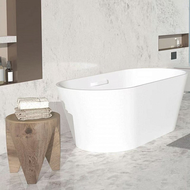 Ванна из искусственного камня Solid Surface CEZARES КОМФОРТ (COMFORT) CZR-COMFORT-170-75-53-SSB-HND с ручкой