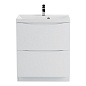Тумба с раковиной напольная BelBagno MARINO 60 Bianco Lucido, раковина белая, MARINO-600-2C-PIA-BL-P/BB600/450-LV-MR-AST