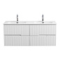 Тумба подвесная с двойной керамической раковиной, CEZARES DUET-N, 120 см Bianco Lucido DUET-N-1200-4C-SO-2-BL+CZR-8095-120-2