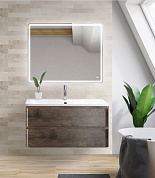 ALBANO-CER База под раковину подвесная с двумя выкатными ящиками, Rovere Nature Grigio, 1000x450x500, ALBANO-CER-1050-2C-SO-RNG