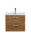 Тумба подвесная с керамической раковиной, Belbagno DUE, 50 см Rovere Nature DUE-500-2C-SO-RN-P+RS333CP.4/160+BB-8076-3-50