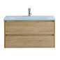 Тумба подвесная со стеклянной раковиной BelBagno KRAFT 80 Rovere Nebrasca Nature
