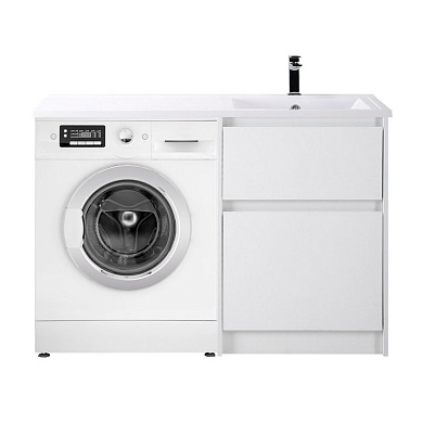 Тумба с раковиной напольная , правая, BelBagno KRAFT-LVD-580/1200-2C-PIA-BO Bianco Opaco