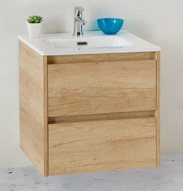 KRAFT 39 База под раковину с двумя выкатными ящиками, Rovere Nebrasca Nature, 510х390х515, KRAFT 39-500/390-2C-SO-RNN