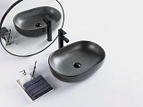 Раковина накладная керамическая серая матовая Belbagno BB1084-H311