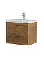 Тумба подвесная с керамической раковиной, Belbagno DUE, 50 см Rovere Nature DUE-500-2C-SO-RN-P+RS333MDN.4/160+BB-8076-3-50