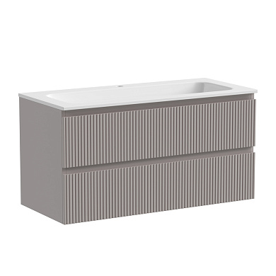 Тумба подвесная с керамической раковиной, SANCOS Snob T, 100 см Doha Soft SNT100SM+CN7013