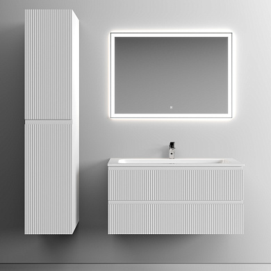 Тумба подвесная с керамической раковиной, SANCOS Snob T, 100 см Bianco SNT100W+CN7013