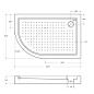Акриловый поддон ассиметричный, правый CEZARES TRAY-A-RH-120/80-550-15-W-R