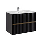 ELEGANT База под раковину подвесная с двумя выкатными ящиками, 80 см AM-ELEGANT-800-2C-SO-NM-LED черный матовый