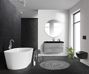 Тумба с черной раковиной из искусственного мрамора BelBagno Albano 100 см Cemento Verona Grigio
