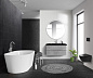 Тумба с черной раковиной из искусственного мрамора BelBagno Albano 100 см Cemento Verona Grigio
