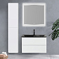 Тумба с черной раковиной из искусственного мрамора BelBagno Albano 80 см Bianco Lucido