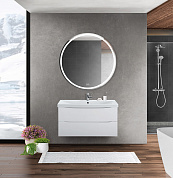 MARINO-CER База с керамической раковиной подвесная, Bianco Lucido, MARINO-CER-1000-2C-SO-BL-P/BB-0324-100-LVB
