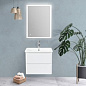 Тумба подвесная с керамической раковиной для ванной комнаты Belbagno Albano CER 60 см Rovere Vintage Bianco