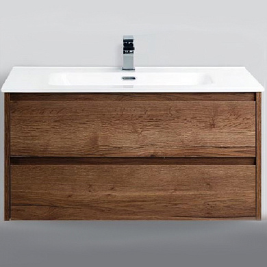KRAFT База под раковину с двумя выкатными ящиками, Rovere Tabacco, 1210х460х515, KRAFT-1200-2C-SO-RT