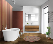 Тумба подвесная с раковиной из литьевого мрамора BelBagno ALBANO 120 Rovere Rustico