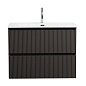 Тумба с раковиной подвесная BelBagno UNO-MINI-900-2C-SO-GSO Темно-Серый матовый, раковина белая BB-8099-3-90